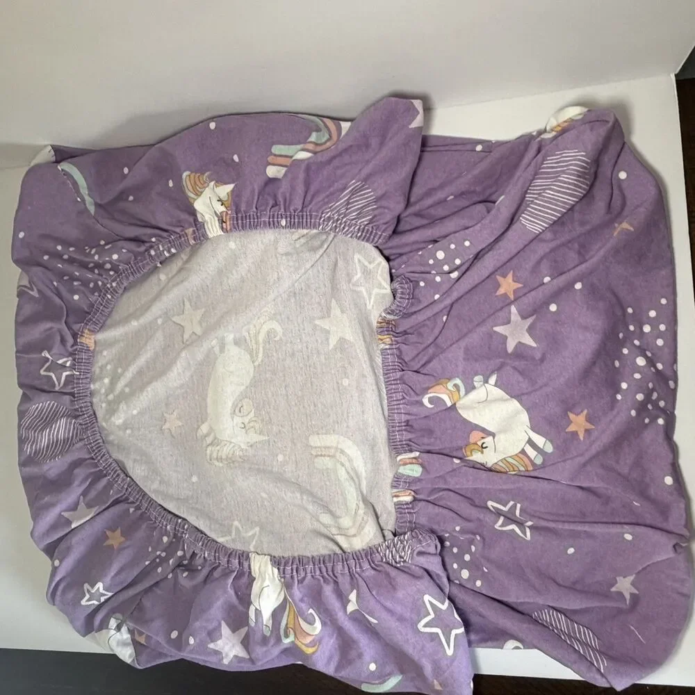 Grow Wild 2 Pack Jersey Knit Fitted Crib Sheets Multicolor Stars Rainbow Unicorn